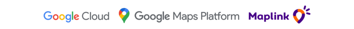 Logo Google Cloud, Google Maps Platform e Maplink